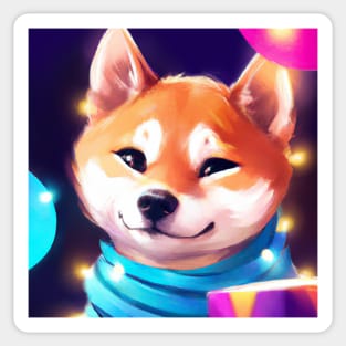 Cute Shiba Inu Drawing Sticker